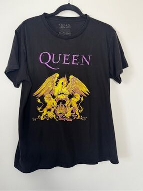 Clean Lines Queen Band Tee Concert Tour TShirt Short Sleeve Top 100% Cotton Sz L